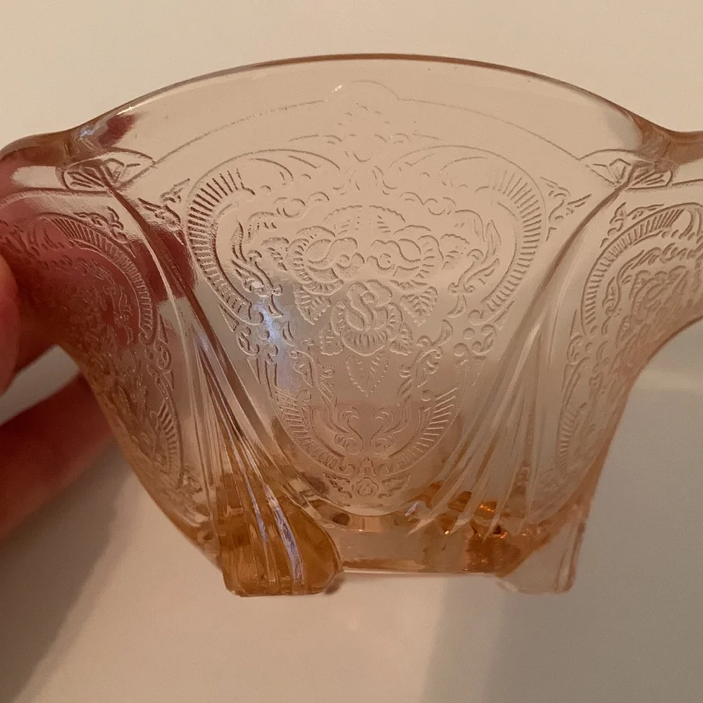 Vintage Pink Depression Glass Candle Holder